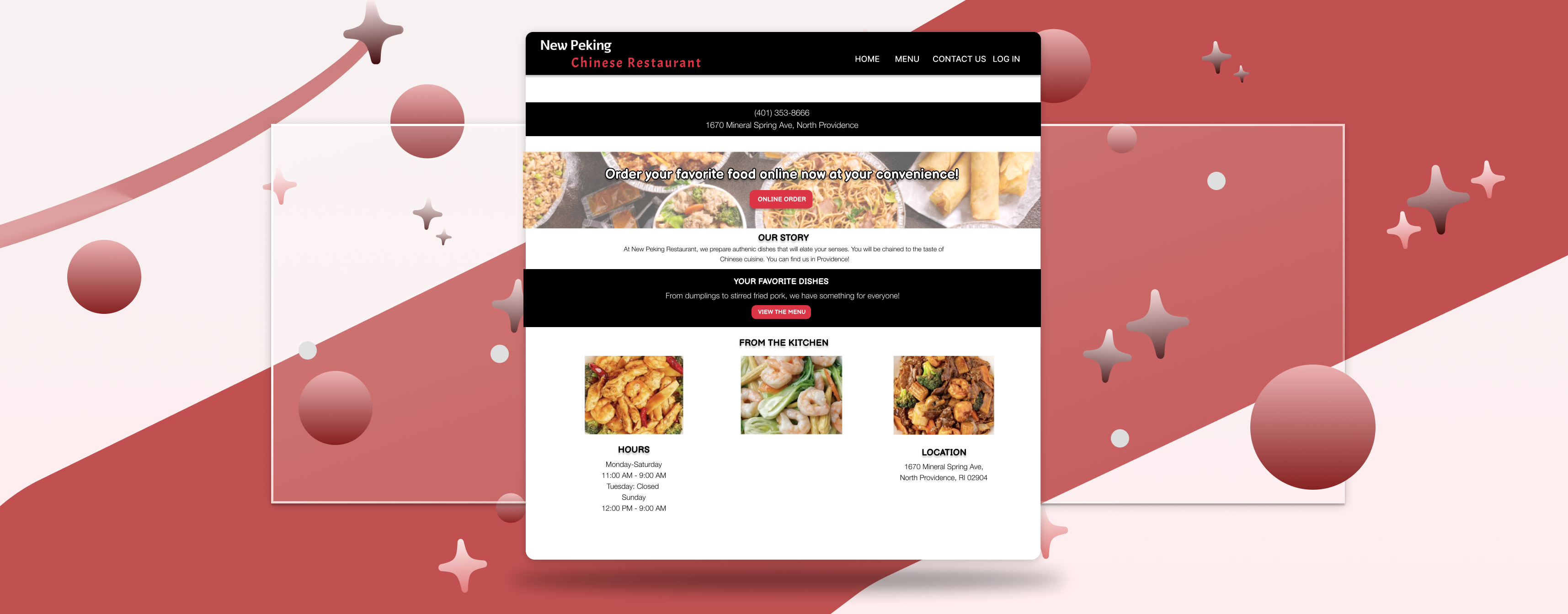 banner image that consists of stars and graident circles surrounding the website that is on top of a glass surface