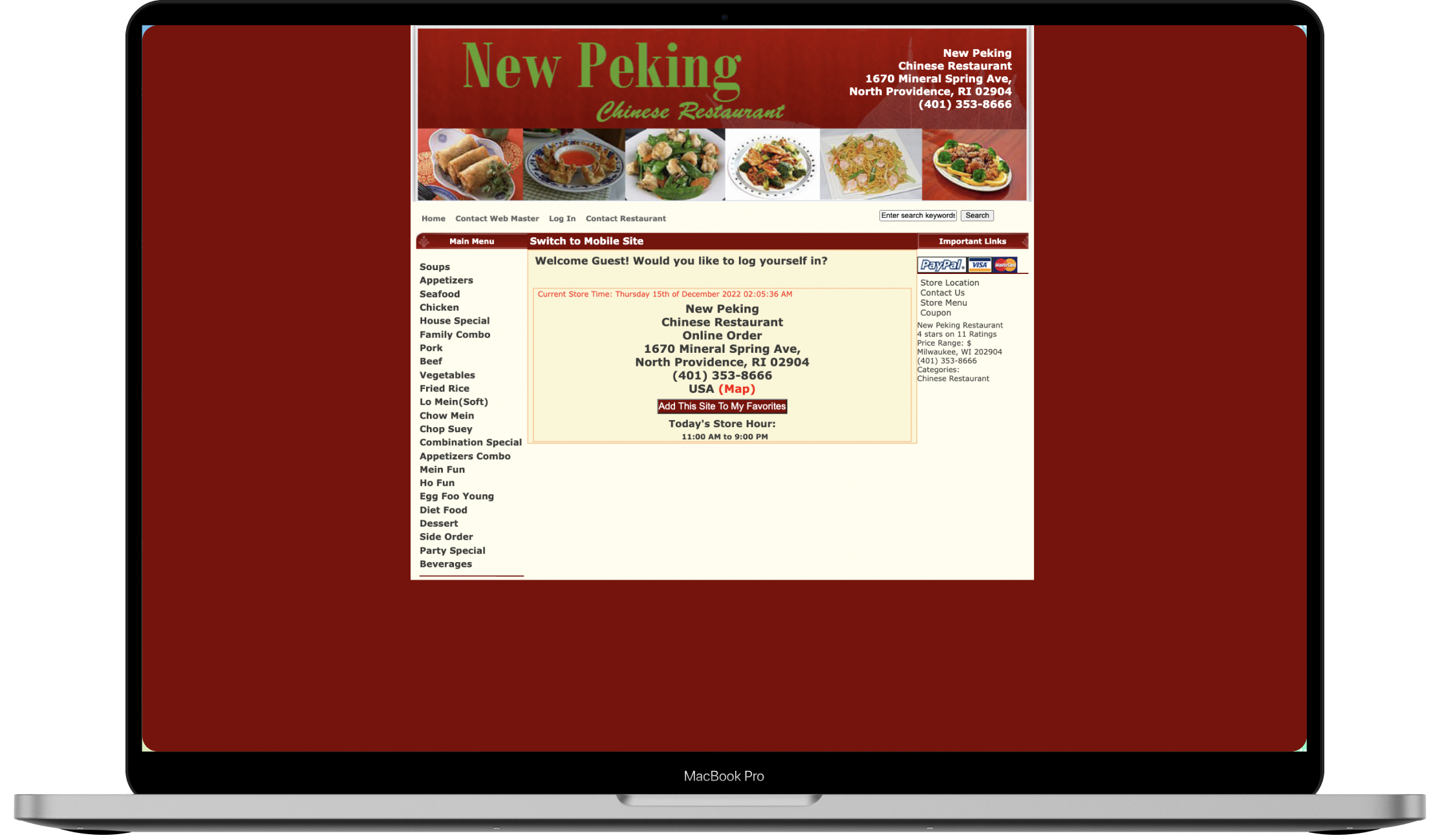 original website but on a phone screen