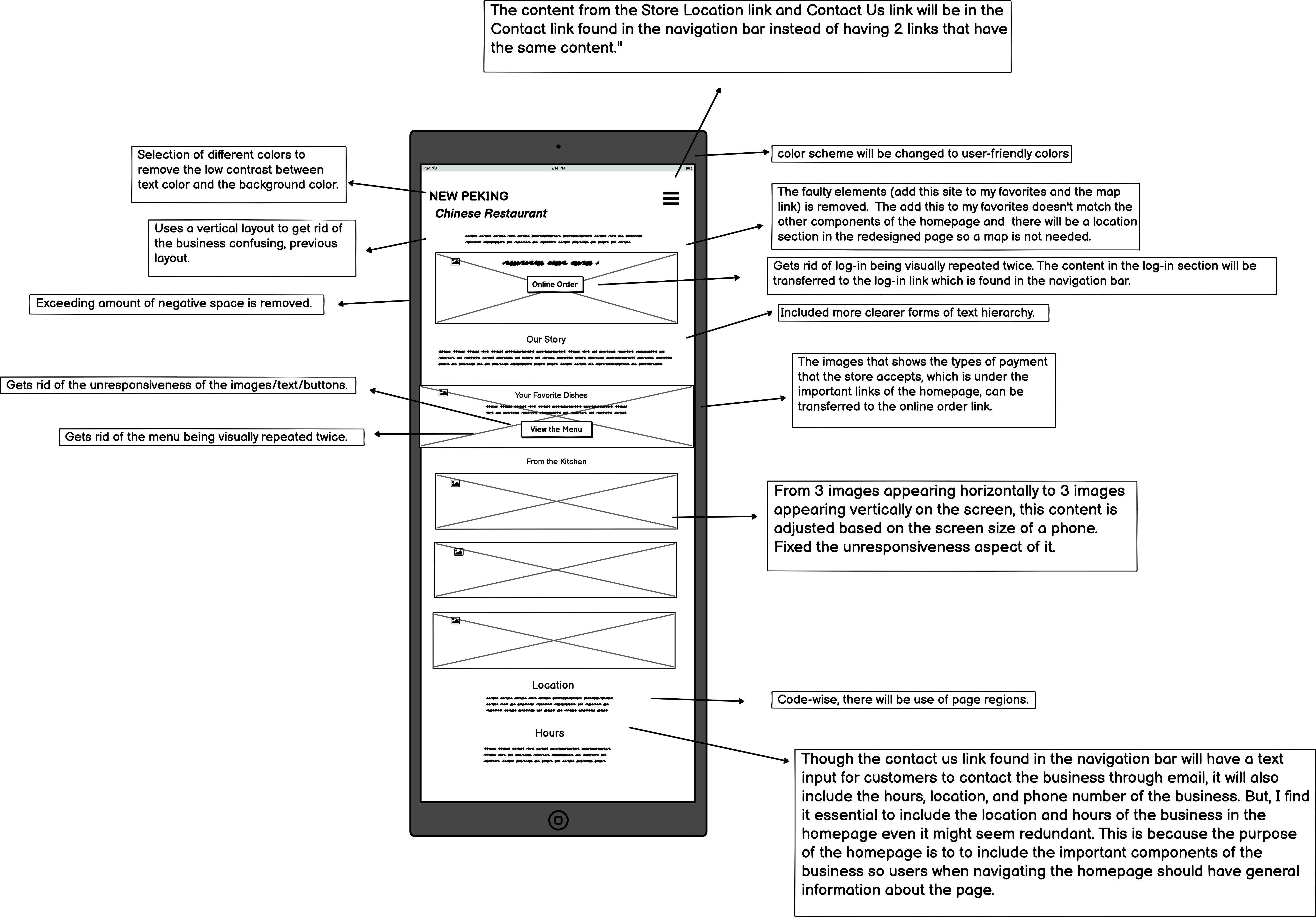 a lofi prototype of the redesigned website in a tablet screen resolution